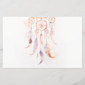 Boho Feather Dreamcatcher Wedding RSVP QR Code (Achterkant)