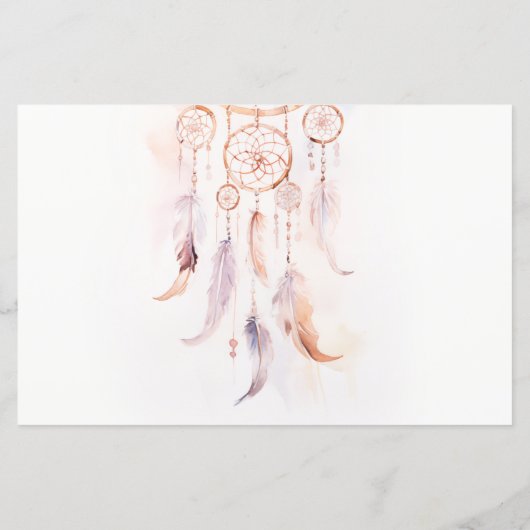 Boho Feather Dreamcatcher Wedding RSVP QR Code (Achterkant)