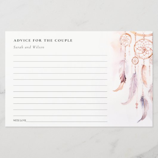 Boho Feather Dreamcatcher Wedding RSVP QR Code (Voorkant)