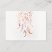 Boho Feather Dreamcatcher Wedding Wishing Well Informatiekaartje (Achterkant)
