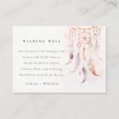Boho Feather Dreamcatcher Wedding Wishing Well Informatiekaartje (Voorkant)
