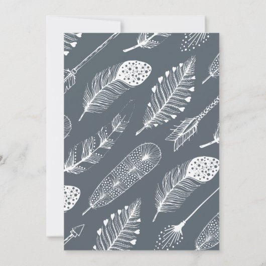 Boho Feather en Arrows Wedding Kaart (Achterkant)