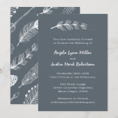 Boho Feather en Arrows Wedding Kaart (Voorkant / Achterkant)