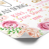 Boho Feather Floral Flowers Birthday Party sign Poster (Hoek)