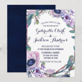 Boho Feather & Floral krans bruiloft uitnodigingen (Voorkant / Achterkant)