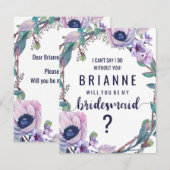 Boho Feather & Floral word jij mijn bruidsmeisje Kaart (Voorkant / Achterkant)