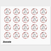 Boho Feather Floral Wreath Baby shower Ronde Sticker (Vel)