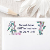 Boho Feather Floral Wreath Bruiloft Retouradres Etiket (Insitu)