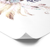 Boho Feather Hoofdtooi Muur Kunst Poster (Hoek)