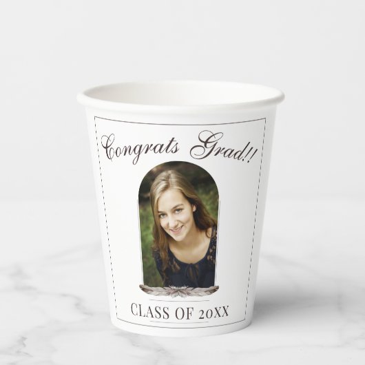 Boho Feather Lijst foto afstudeerfeest Papieren Bekers (Voorkant)