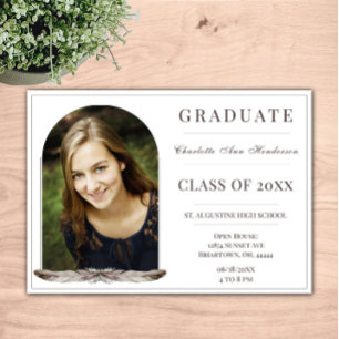 Boho Feather Lijst Foto Open Huis   Wit Kaart