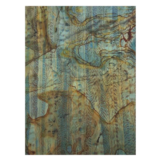 Boho Feather Marble Stone Tafelkleed (Voorkant)