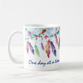 Boho Feather Native Tribal "One day at a Time" Koffiemok (Links)