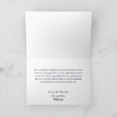 Boho Feather Navy Blue Waterverf Wedding Bedankkaart (Binnen)