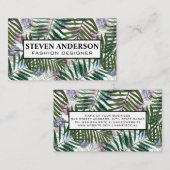 Boho Feather | Palm Pattern Stylish Visitekaartje (Voorkant / Achterkant)