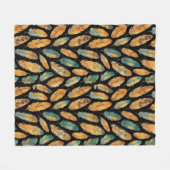 Boho Feather Pattern Fleece Deken (Voorkant (Horizontaal))