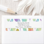 Boho Feather Pattern Rainbow Waterverf Return Etiket (Insitu)
