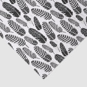 Boho Feather Pattern Waterverf Black en White Tissuepapier (Detail)