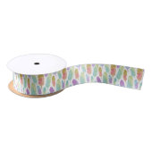 Boho Feather Pattern Waterverf Rainbow Satijnen Lint (Spoel)