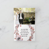 Boho Feather Peach Floral Wreath Weddenschap Bedankkaart (Binnen)