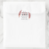 Boho Feather Sterke Vrouwen citeren Tribale Font Ronde Sticker (Tas)