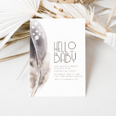 Boho Feather Thema Baby shower Uitnodiging