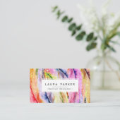 Boho Feather Waterverf Bohemian  Chic Visitekaartje (Staand voorkant)