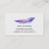 Boho Feather Waterverf Bohemian  Chic Visitekaartje (Achterkant)