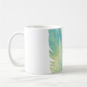 Boho Feather Waterverf Green en Blue Koffiemok (Links)