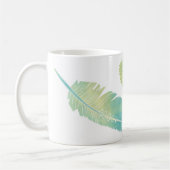 Boho Feather Waterverf Green en Blue Koffiemok (Links)