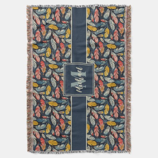 Boho Feathered Whimsy Geweven Deken (Voorkant Verticaal)