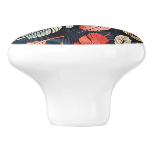 Boho Feathered Whimsy Keramische Knop (Zijkant)