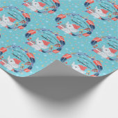 Boho Feathers and Elephant Baby's 1st Kerstmis Cadeaupapier (Hoek)