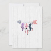 Boho Feathers & Arrow Baby shower Uitnodiging (Achterkant)