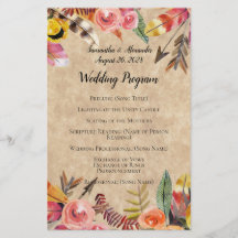 Boho Feathers Arrows Flowers Rustic Wedding