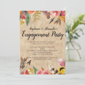 Boho Feathers Arrows Flowers Rustic Wedding Kaart (Staand voorkant)