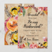 Boho Feathers Arrows Flowers Rustic Wedding Kaart (Voorkant / Achterkant)