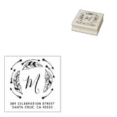 Boho Feathers & Arrows Initiaal & Retouradres Rubberstempel (Gestempeld)