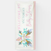 Boho Feathers Arrows Meisje Baby shower Banners (Verticaal)