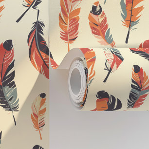 Boho Feathers Behang