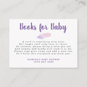 Boho Feathers Books voor Baby Insert Informatiekaartje