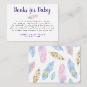 Boho Feathers Books voor Baby Insert Informatiekaartje (Voorkant / Achterkant)