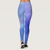*~* Boho Feathers & Crystals Waterverf Soft Blue Leggings (Achterkant)