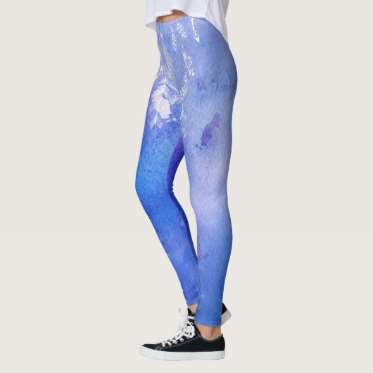 *~* Boho Feathers & Crystals Waterverf Soft Blue Leggings (Links)