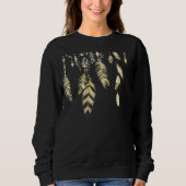 *~* Boho Feathers en Crystals Black & Gold Hip Trui (Voorkant)