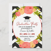 Boho Feathers & Floral Wreath Graduation Party Kaart (Voorkant)