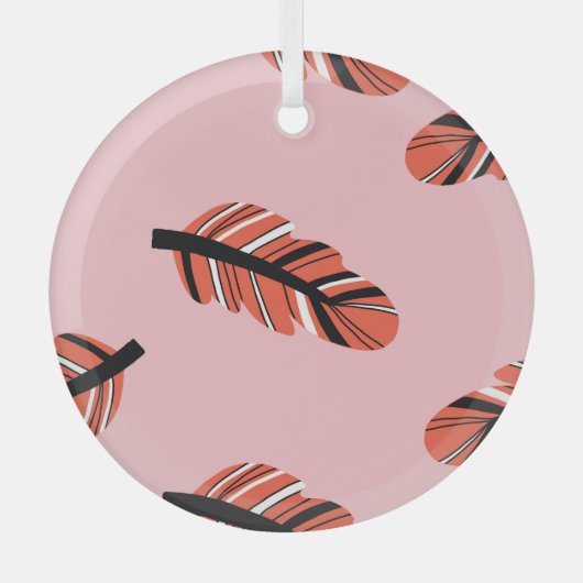 Boho Feathers: Herhaal. Glas Ornament (Voorkant)