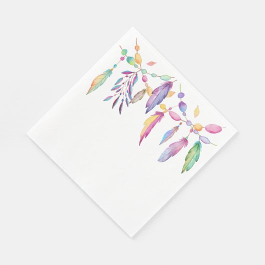 Boho Feathers Indiaanse bruiloft Servet (Hoek)