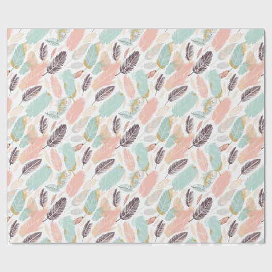 Boho Feathers inpakpapier (Vlak)