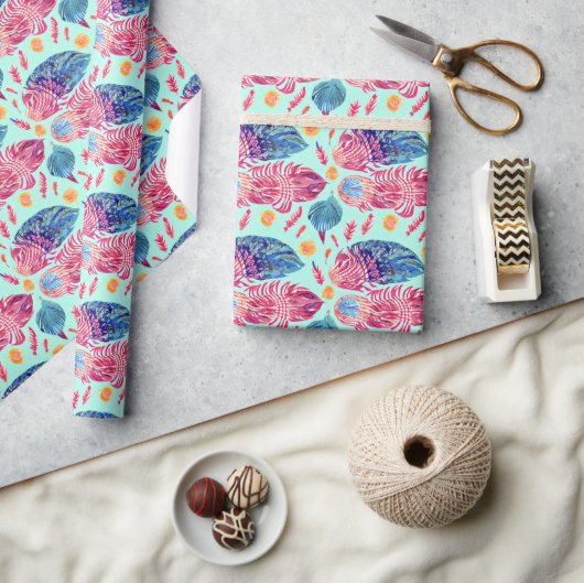 Boho Feathers Pattern Cadeaupapier (Crafts)